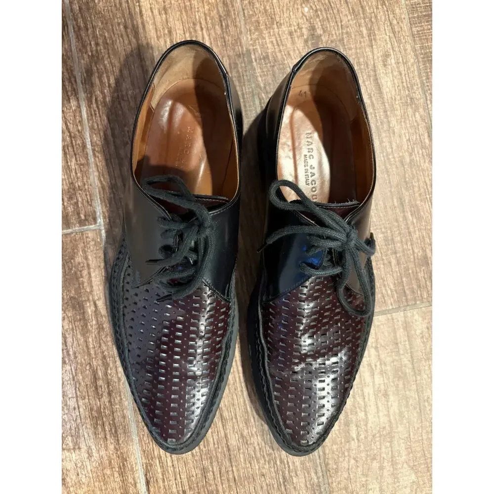 Marc Jacobs Made In Italy Woven Leather Derby Shoes Mens EU 41 US 8 Oxford EUC